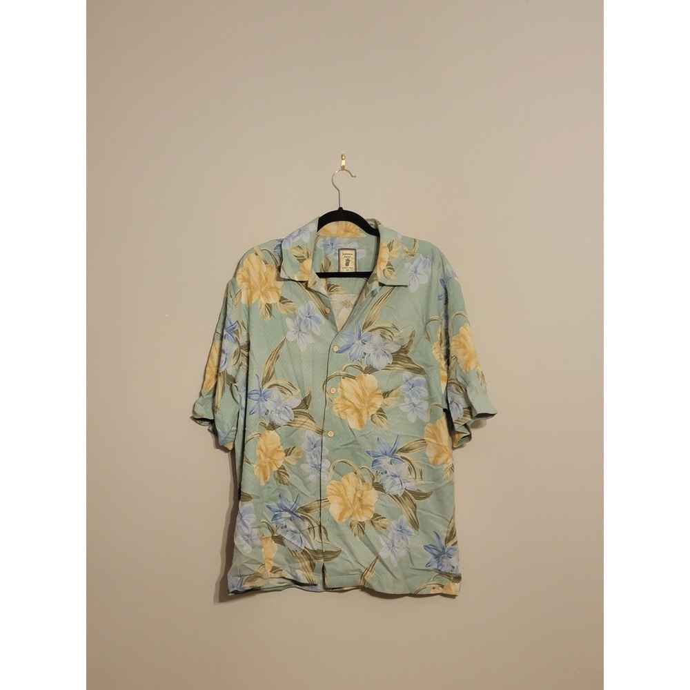 Jamaica‎ Jaxx Men's Large Hawaiian  Silk Shirt